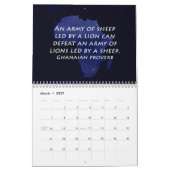 アフリカ諺 カレンダー (3月 2027)