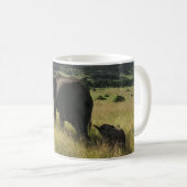 アフリカ象のケニヤのマサイ語マラ コーヒーマグカップ (正面右)