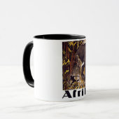 アフリカ象のヴィンテージポスター マグカップ (正面左)