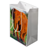 アフリカ象の大人写真 ミディアムペーパーバッグ (裏面アングル)