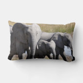 アフリカ象の群れ ランバークッション (裏面)