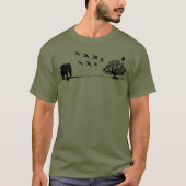 アフリカ象の鳥と木アフリカの風景 Tシャツ (正面)