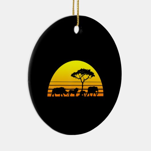 アフリカ象ライオンRhinoケニアナミビアタンザニア セラミックオーナメント (右)
