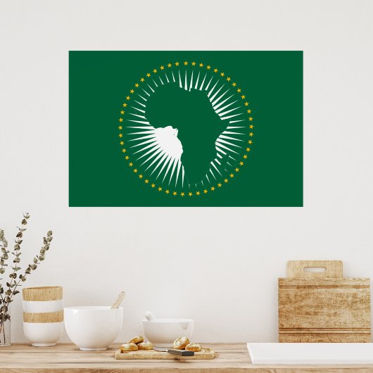 アフリカ連合国旗のポスター紙 ポスター (キッチン)