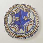 アフリカ部族のマスク ラウンドクッション (正面)