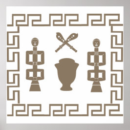 アフリカ部族の戦士の儀式 ポスター