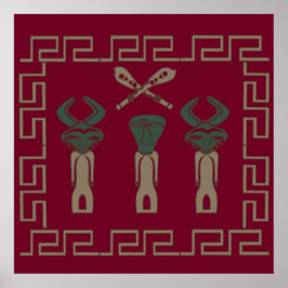 アフリカ部族の戦士の儀式 ポスター