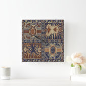 アフリカ部族コラコンテンポラリーージュ スクエア壁時計 (ホーム)