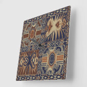 アフリカ部族コラコンテンポラリーージュ スクエア壁時計 (傾斜)