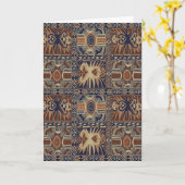 アフリカ部族コンテンポラリーコラージュ カード (黄色い花)