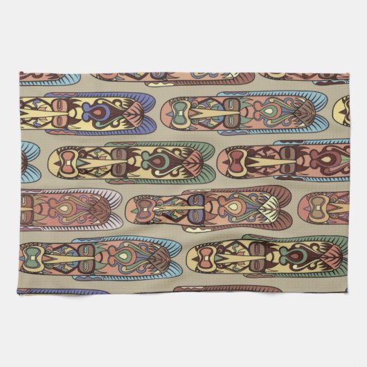 アフリカ部族デザイン キッチンタオル (横)