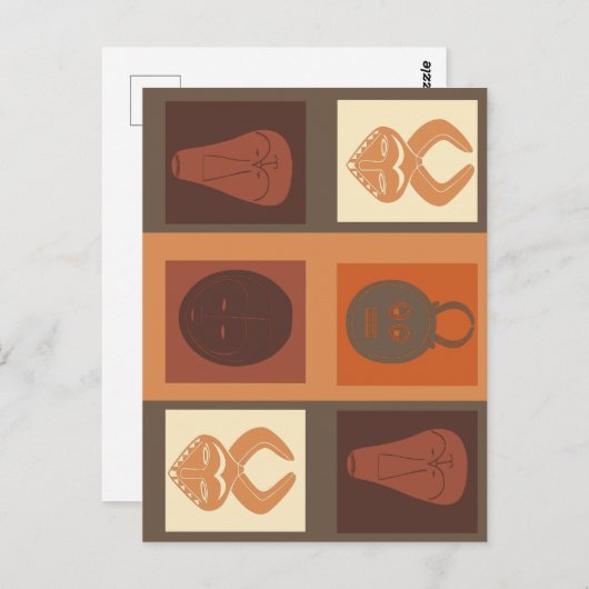 アフリカ部族マスク ポストカード (正面/裏面)