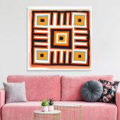 アフリカ部族幾何学パターン キャンバスプリント (インサイチュ (リビング))