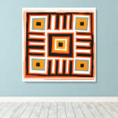 アフリカ部族幾何学パターン キャンバスプリント (インサイチュ (ウッドフロア))