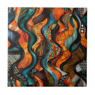 アフリカ部族模様セラミックタイル タイル