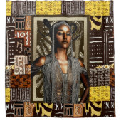 アフリカ部族美しい シャワーカーテン (正面)