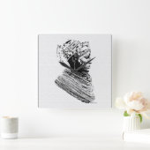 アフリカ部結婚族の花嫁 スクエア壁時計 (ホーム)