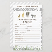 アフリカ野生の赤ちゃんシャワーゲーム印刷 (正面/裏面)