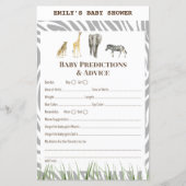 アフリカ野生の赤ちゃんシャワーゲーム印刷 (正面)