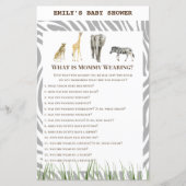 アフリカ野生の赤ちゃんシャワーゲーム印刷 (正面)