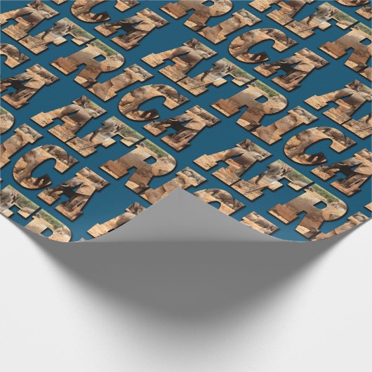 アフリカ野生動物アフリカ語エレファントカメオ ラッピングペーパー (角)