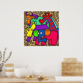 アフリカ野生動物アートポスター ポスター (キッチン)