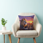 アフリカ野生動物サンセット枕 クッション (椅子)