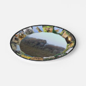 アフリカ野生動物写真コラージゾウ群の霧 ペーパープレート (アングル)