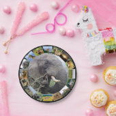 アフリカ野生動物写真コラージュ象ブル ペーパープレート (パーティー)