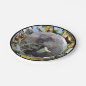 アフリカ野生動物写真コラージュ象ブル ペーパープレート (アングル)