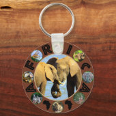 アフリカ野生動物写真サークル象の愛 キーホルダー (正面)