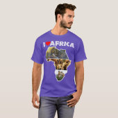 アフリカ野生動物地図コラージュTシャツ大好き Tシャツ (正面フル)