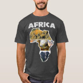 アフリカ野生動物地図トリオシャツ Tシャツ (正面)