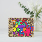 アフリカ野生動物芸術はがき ポストカード (スタンド正面)