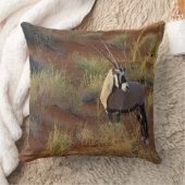 アフリカ野生生物オリックスアンテロープ砂ドゥンサバンナ クッション (ブランケット)