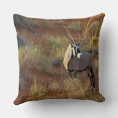 アフリカ野生生物オリックスアンテロープ砂ドゥンサバンナ クッション (裏面)
