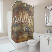 アフリカ野生生物オリックスアンテロープ砂ドゥンサバンナ シャワーカーテン (インサイチュ)