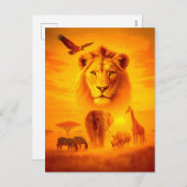 アフリカ野生生物グループの二重被曝シーン シーズンポストカード (正面/裏面)