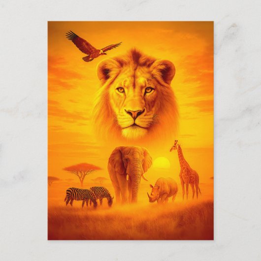 アフリカ野生生物グループの二重被曝シーン シーズンポストカード (正面)