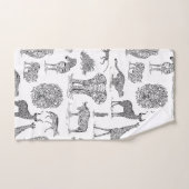 アフリカ野生生物デザインタオル バスタオルセット (ハンドタオル)