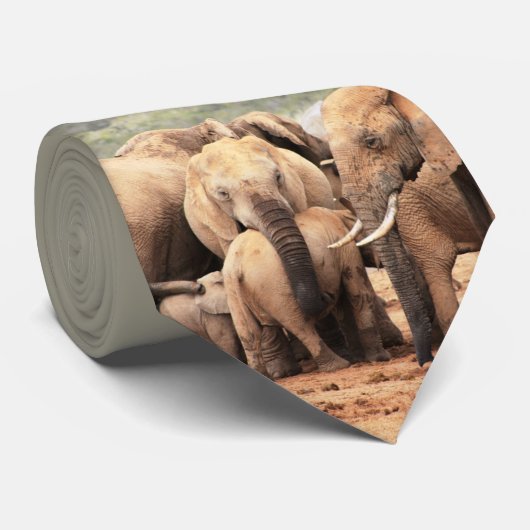 アフリカ野生生物写真撮影ゾウのボディガード ネクタイ (ロール)