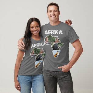 アフリカ野生生物地図トリオ Tシャツ