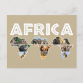 アフリカ野生生物大陸トリオコラージュ シーズンポストカード (正面)
