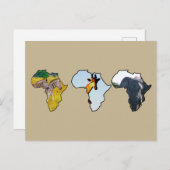 アフリカ野生生物大陸トリオ野生生物写真 シーズンポストカード (正面/裏面)