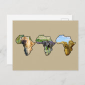 アフリカ野生生物大陸トリオ野生生物写真 シーズンポストカード (正面/裏面)