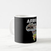 アフリカ野生生物大陸白コラージュ コーヒーマグカップ (正面左)