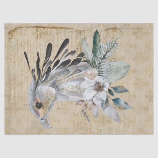 アフリカ野生生物秘書鳥ポートレートテーマ 薄葉紙 (正面)