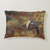 アフリカ野生生物 オリックス アンテロープ 砂丘 サバンナ アクセントクッション (裏面)