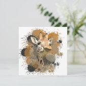 アフリカ野生生物　キリン　抽象絵画　ペイントスプラッタ (スタンド正面)