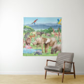 アフリカ野生生物：サバンナ水彩壁紙。 タペストリー (インサイチュ)